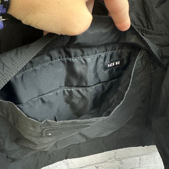 Adidas Black Windbreaker Hooded Half Zip Kangaroo Logo Pocket Medium Layers - Picture 4 of 8